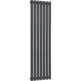 Aquarius Bathrooms Column Radiator 1600 x420mm Aquarius Athens Single Vertical Column Radiator in Anthracite