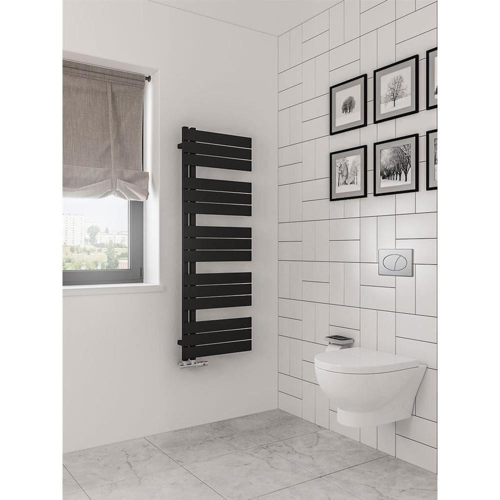 Eastbrook Helmsley Straight Vertical Designer Towel Rail in Matt Black