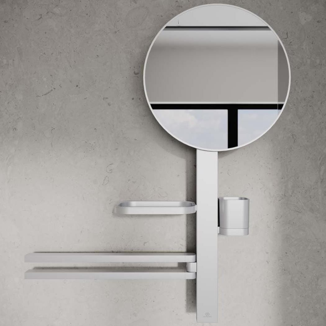 Ideal Standard Cosmetic and Shaving Mirror Silver Ideal Standard ALU+ Medium Beauty Bar with Mirror