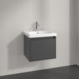 Villeroy & Boch Wall Mounted Vanity Unit Graphite Villeroy & Boch Skyla Wall Mounted 500mm One Drawer Vanity Unit with Basin