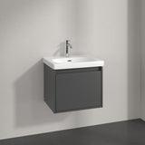 Villeroy & Boch Wall Mounted Vanity Unit Graphite Villeroy & Boch Skyla Wall Mounted 500mm One Drawer Vanity Unit with Basin