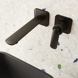 Clearwater Wall Mounted Basin Tap Matt Black Clearwater Huck Wall Mounted 2 Hole Basin Mixer Tap