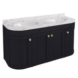 Eastbrook Wall Mounted Vanity Unit Matt Anthracite / White Polymarble Eastbrook Hardwick Traditional 1200mm Wall Hung Vanity Unit with Double Basin