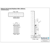 Eastbrook Column Radiator Eastbrook Rubano Straight Horizontal Traditional Column Radiator in Matt Anthracite