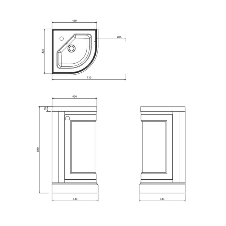 Burlington Cloakroom Vanity Unit Burlington  Freestanding Corner Cloakroom Vanity Unit and Basin