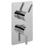 Sagittarius Concealed Shower Valve Chrome Sagittarius Ergo Lever 2 Outlet, 2 Handle Concealed Thermostatic Shower Valve
