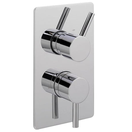 Sagittarius Concealed Shower Valve Chrome Sagittarius Ergo Lever 2 Outlet, 2 Handle Concealed Thermostatic Shower Valve