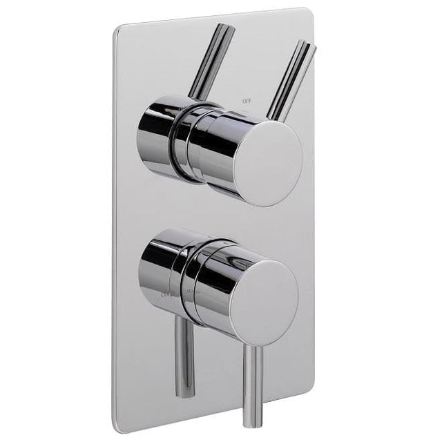 Sagittarius Concealed Shower Valve Chrome Sagittarius Ergo Lever 2 Outlet, 2 Handle Concealed Thermostatic Shower Valve