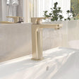 Imex Mono Basin Tap Brushed Brass Imex Blade Tall Single Lever Basin Mixer Tap with Universal Clicker Waste
