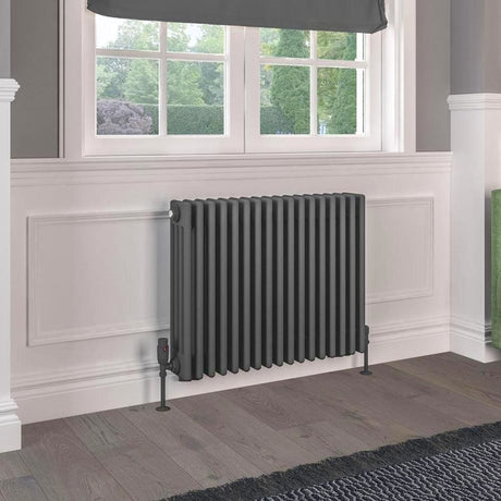 Eastbrook 600 x 785 / Electric Only Eastbrook Rivassa Traditional 4 Column Radiator in Matt Anthracite