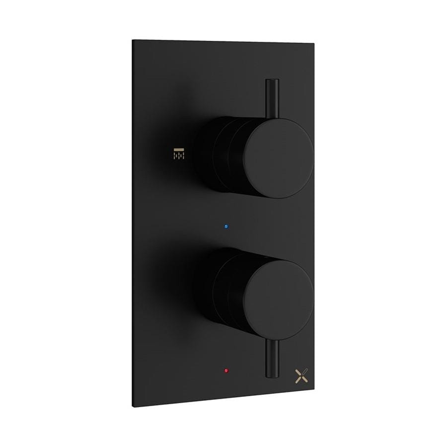 Crosswater Concealed Shower Valve Crosswater MPRO 2 Outlet, 2 Handle Portrait Concealed Thermostatic Shower Valve (Shower/Handset)