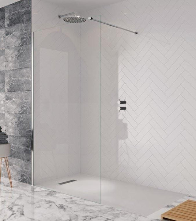 Crosswater Wetroom Panel Crosswater Design Side 8 Shower Walk In/Side Panel 1100mm in Silver
