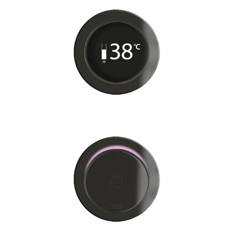 TED Concealed Shower Valve Gun Metal Grey TED Togo 2/3 Outlet Concealed Digital Shower Valve with Ring Style Plate