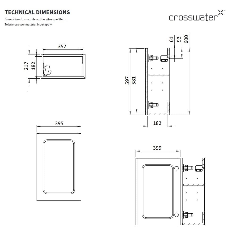 Crosswater Cloakroom Vanity Unit Crosswater Alo Single Door Wall Mounted 400mm Cloakroom Vanity Unit with Basin
