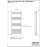 Eastbrook Wendover Straight Heated Towel Rail in Brushed Brass