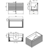 Aquarius Bathrooms Wall Mounted Vanity Unit Aquarius Contour 810mm Wall Mounted One Drawer Vanity Unit with Worktop