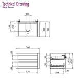 Crosswater Wall Mounted Vanity Unit Crosswater Canvass Vanity Unit with White Carrara Marble Effect Worktop