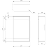 Saneux WC Back To Wall Unit Saneux Hyde WC Unit - 600mm Wide