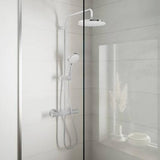 Hansgrohe Exposed Shower Set Hansgrohe Vernis Blend Showerpipe 200 Exposed Thermostatic Shower Set with Fixed Shower Head and Handset in Chrome
