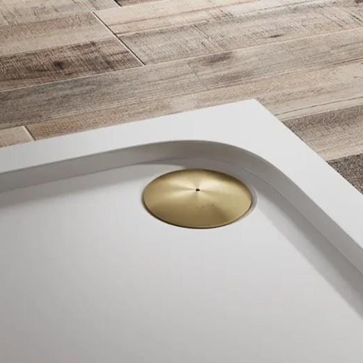 Merlyn Shower Waste Brushed Brass Merlyn 90mm Waste Cover Cap