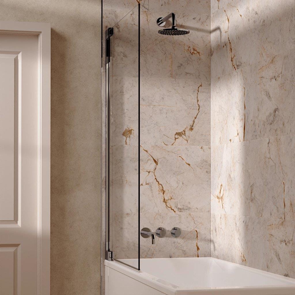 UK Bathroom Store Concealed Shower Set Chrome / Wall Arm / 200mm Crosswater Module Shower Set 3 with Fixed Overhead Shower and Bath Spout