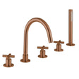 Crosswater 5 Tap Hole Bath Set Brushed Bronze Crosswater MPRO Crosshead 5 Hole Bath and Shower Mixer with Shower Set