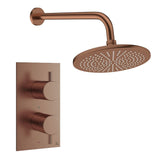 Crosswater Concealed Shower Set Brushed Bronze / Wall Arm / 300mm Crosswater Design 2 Handle 1 Outlet Shower Set