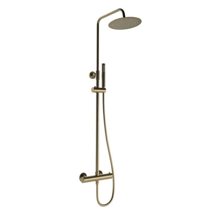 Aquarius Shower Set Aquarius Zanelli Round Exposed Valve Adjustable Shower Set in Brushed Bronze