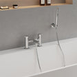 Flova Bath Shower Mixer Diamond Chrome Flova Moonlight 2 Hole Bath Shower Mixer with Shower Kit