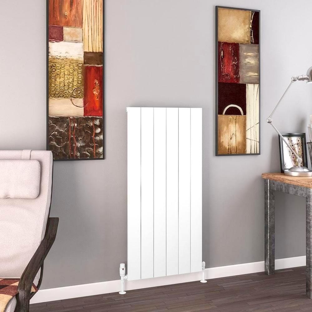 Eastbrook Charlton Vertical Aluminium Designer Radiator in Matt White