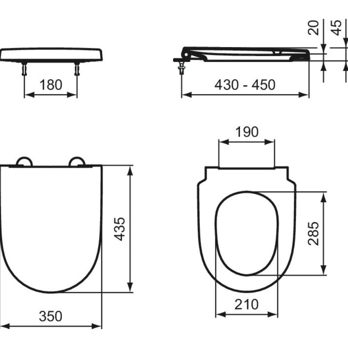 Ideal Standard Toilet Seat Ideal Standard I.LIFE O Wrapover, Soft Close, Quick Release Toilet Seat