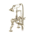 Vado Bath Shower Mixer Bright Nickel Booth & Co. Axbridge Deck Mounted Bath Shower Mixer with Traditional Shower Handset