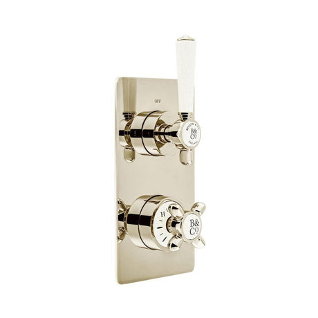 Vado Concealed Shower Valve Bright Nickel Booth & Co. Axbridge 1 Outlet, 2 Handle Concealed Thermostatic Shower Valve