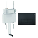 Crosswater Concealed Cistern MPRO Steel Plate in Matt Black Crosswater Dual Flush Slimline Concealed Cistern Set with Flush Plate  - 508 x 80 x  550mm