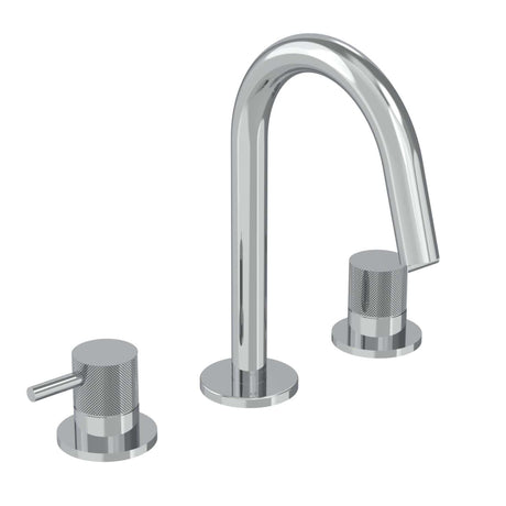 Saneux Tall Basin Tap Chrome / Knurled Saneux Cos 3 Hole Deck Mounted Basin Mixer Tap