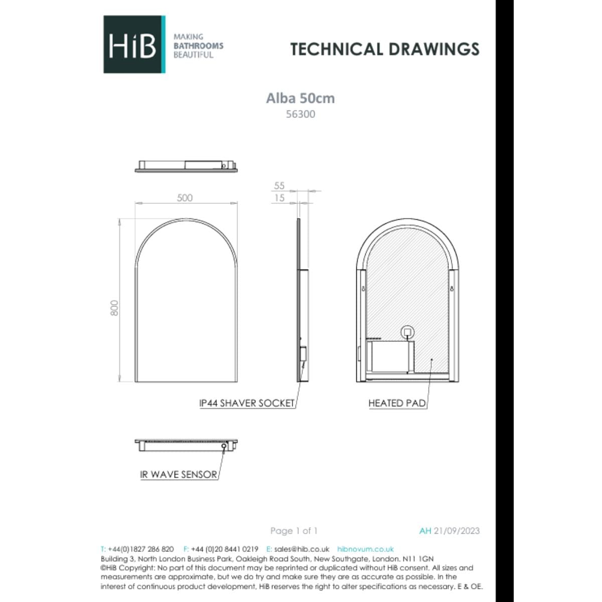 hib. Illuminated Mirror hib. Alba Arch LED Illuminated Mirror