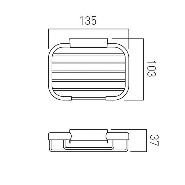 Vado Basket Vado Small Rectangular Soap Basket in Chrome