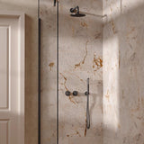 UK Bathroom Store Concealed Shower Set Slate / Wall Arm / 200mm Crosswater Module Shower Set 1 with Fixed Head and Pencil Handset