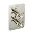 JTP Concealed Shower Valve Nickel JTP Grosvenor Cross 2 Outlet, 2 Handle, Thermostatic Vertical Concealed Thermostatic Shower Valve