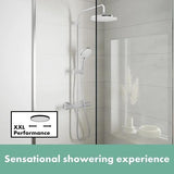 Hansgrohe Exposed Shower Set Hansgrohe Vernis Blend Showerpipe 200 Exposed Thermostatic Shower Set with Fixed Shower Head and Handset in Chrome