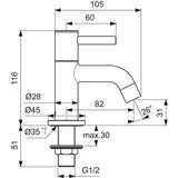Ideal Standard Pillar Basin Taps Ideal Standard Ceraline Single Lever Basin Pillar Taps in Chrome