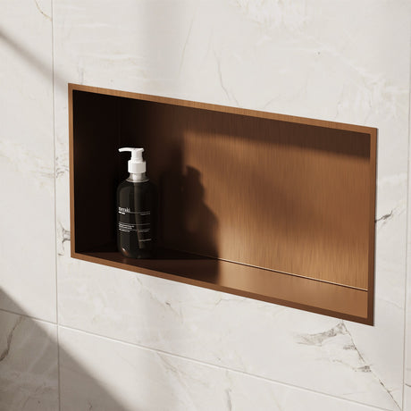 Crosswater Shower Niche Brushed Bronze Crosswater Rectangular Shower Niche - 610 x 305 x 120mm