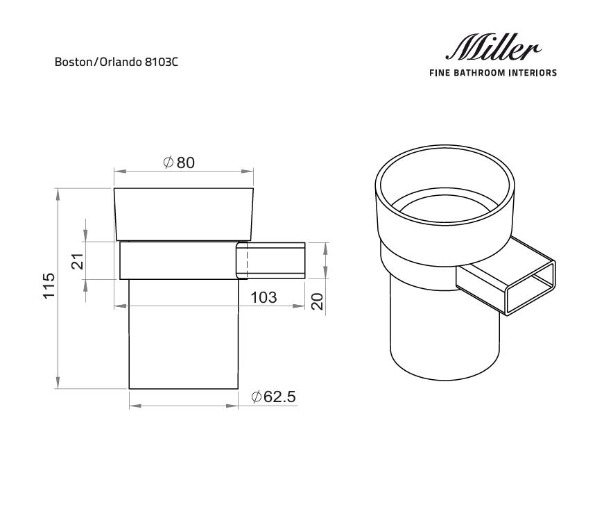 Miller Toothbrush Holder Miller Boston Orlando Tumbler Holder in Chrome
