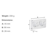 Smedbo Towel Rails and Rings Smedbo Ice Double Towel Hook in Chrome