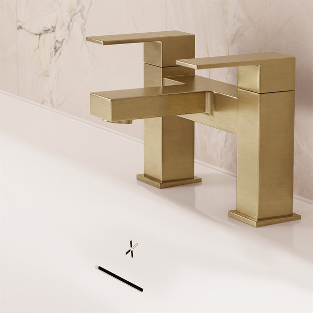 Crosswater Bath Mixer Brushed Brass Crosswater Verge Bath Filler Tap