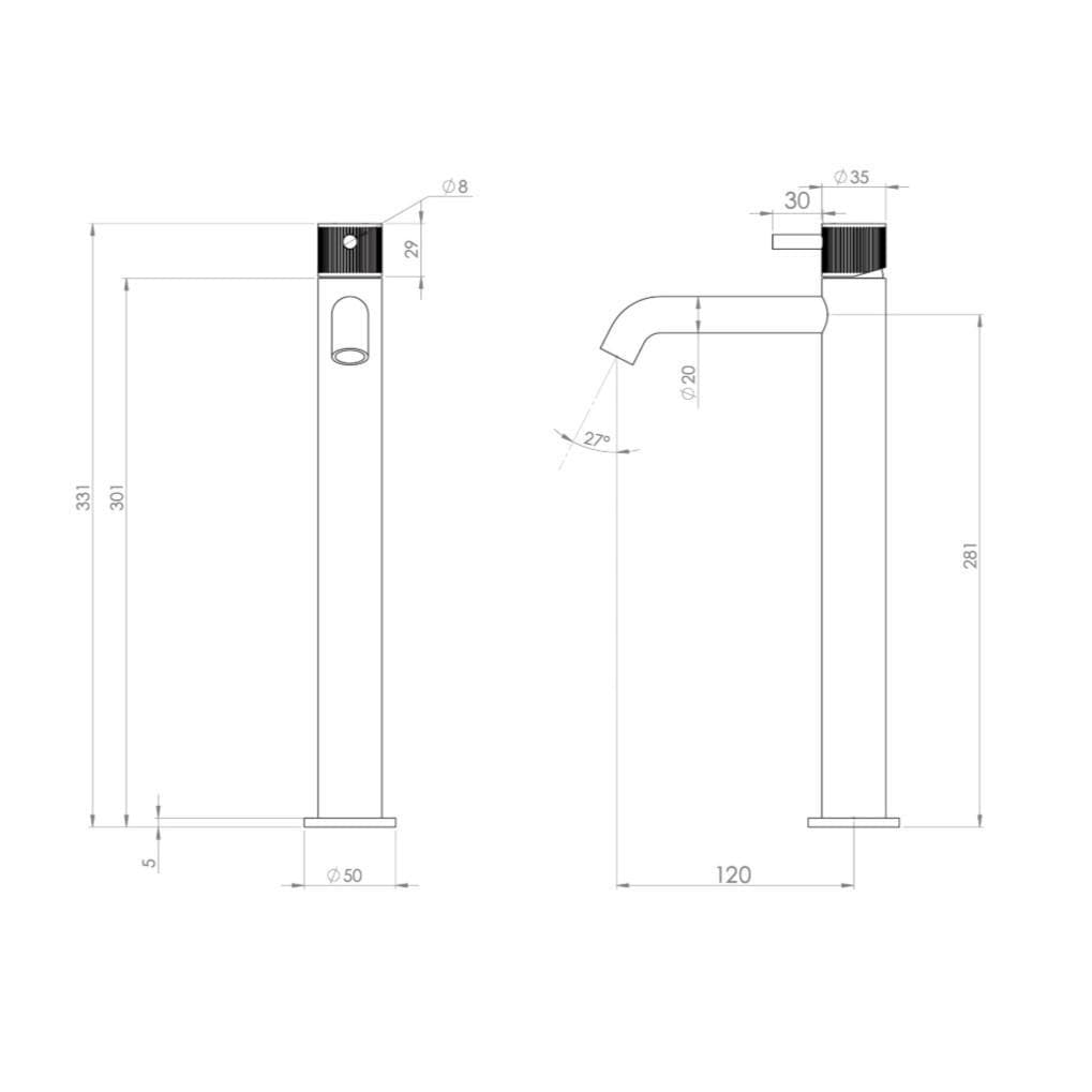 Saneux Tall Basin Tap Saneux Cos Tall Deck Mounted Basin Mixer Tap