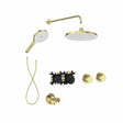 Roca Concealed Shower Set Brushed Brass Roca T-Multi Thermostatic Concealed Shower Valve with Rainshower Head, Shower Handset and Hose