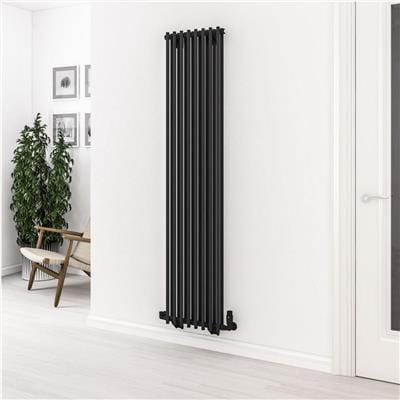 Eastbrook Column Radiator 1800 x 410mm Eastbrook Murano Vertical Designer Radiator in Matt Black