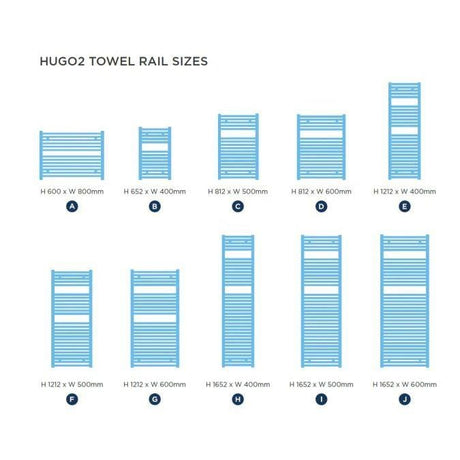Tissino Ladder Rails Tissino Hugo2 Towel Radiator - 600 x 800mm - Chrome - Central Heating