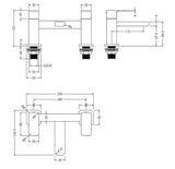 Aquarius Bathrooms Bath Mixer Aquarius Tetra 2-Hole Deck Mounted Bath Mixer Tap
